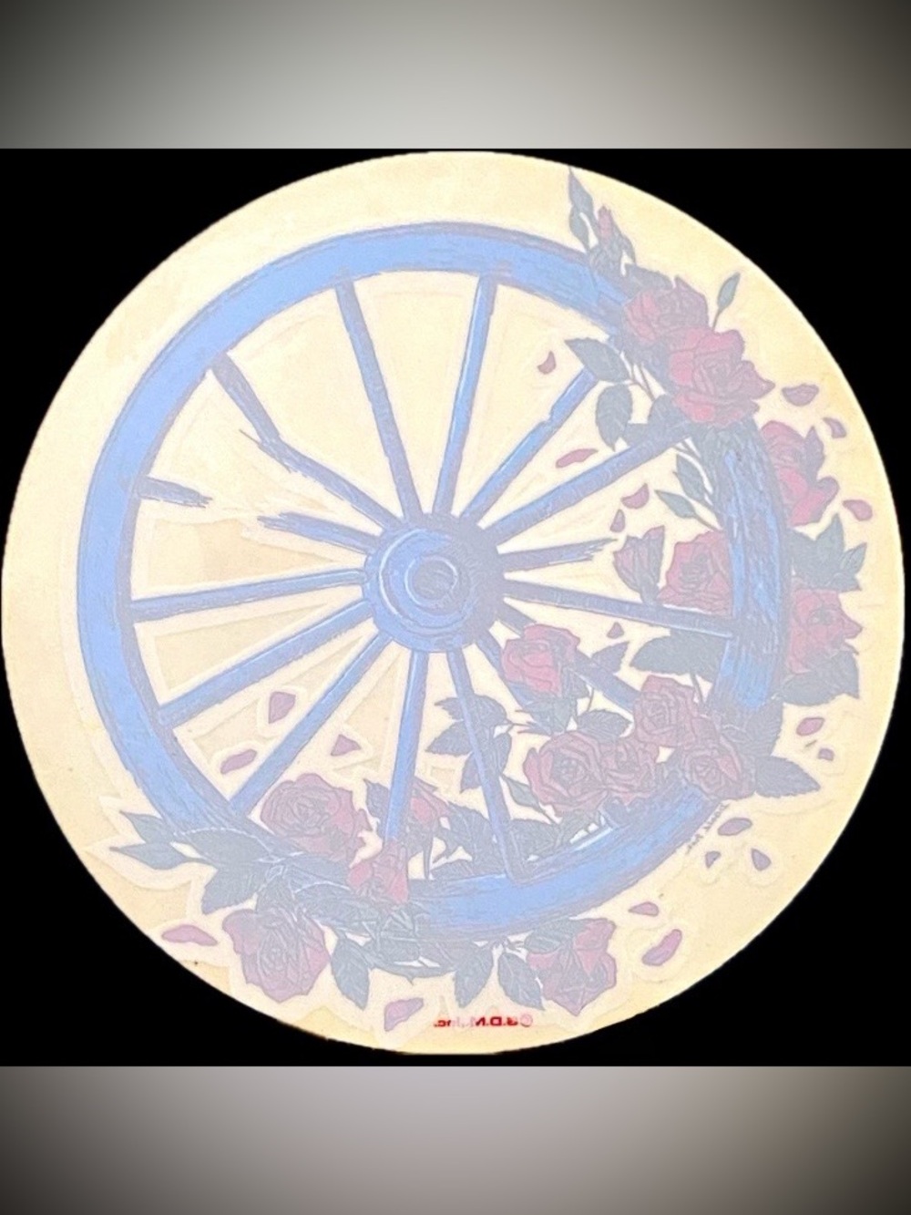 Vintage Grateful Dead Liquid Blue The Wheel Roses Decal 90s Deadhead